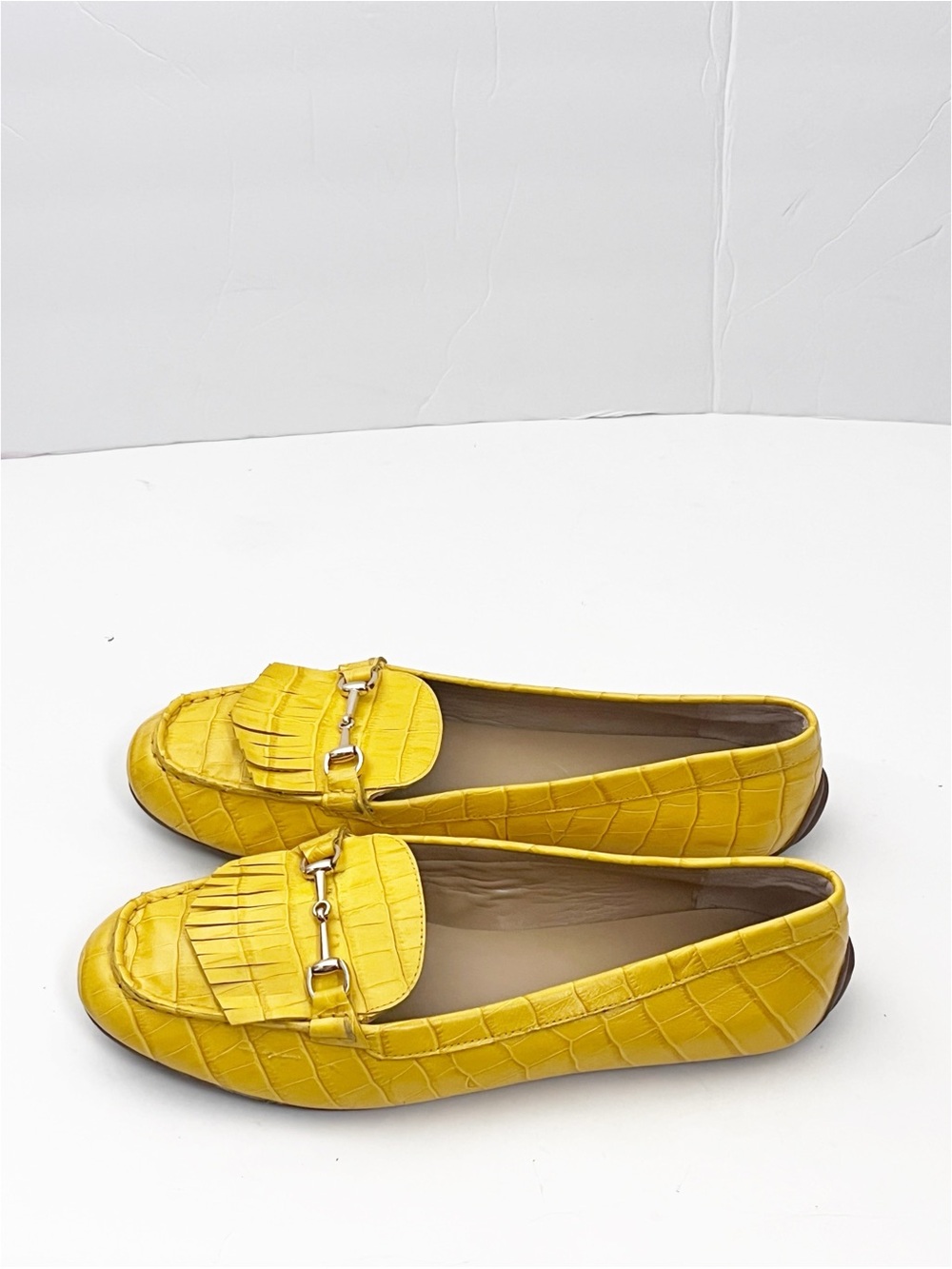 TALBOTS Everson Horsebit Croc Embossed Genuine Leather Driving Moccasins Size 10 - Picture 6 of 12